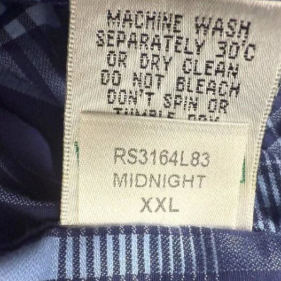 Bugatchi Midnight Plaid XXL Men's Long Sleeve Button Down Classic Fit - Picture 4 of 5